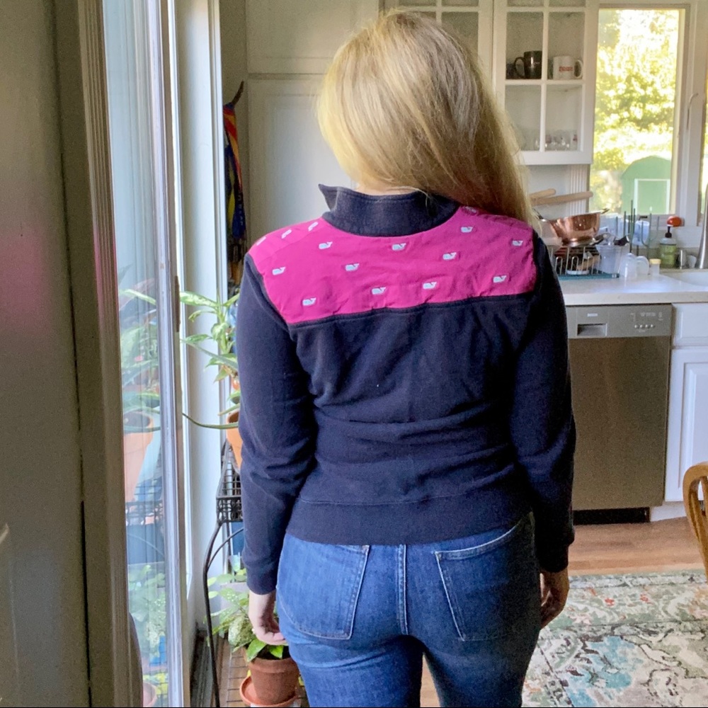Vineyard Vines Shep Shirt Navy & Pink Pullover